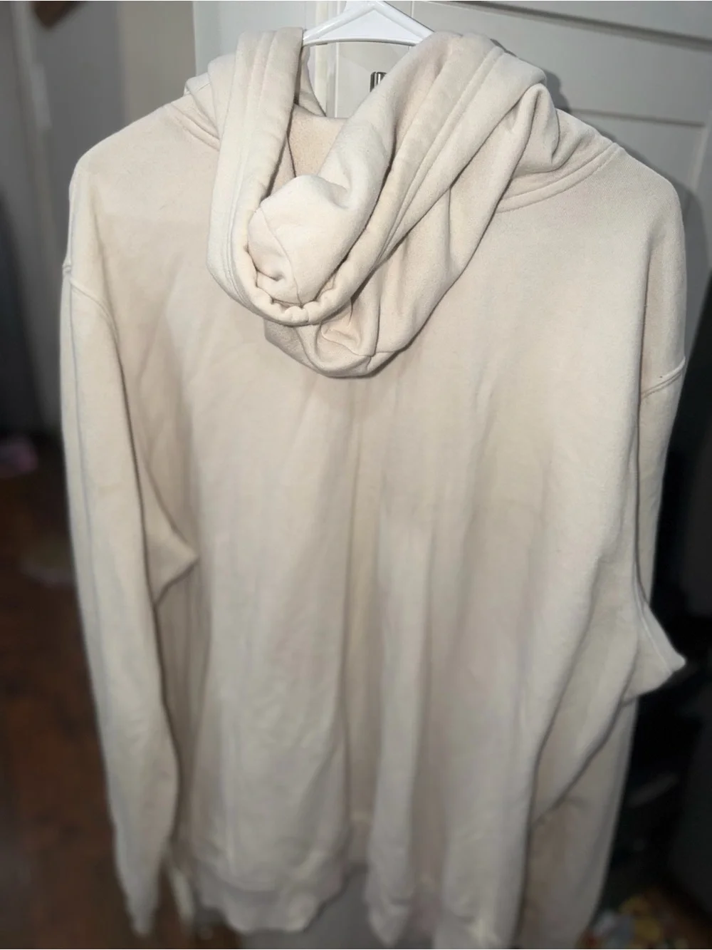 The North Face Men's Cream Crewneck Hoodie with Camo Logo